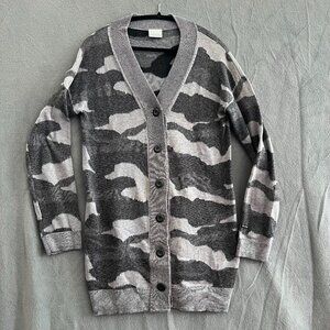 Columbia Women's Firwood Sweater V neck Cardigan Button Down Camo Medium